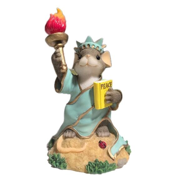 Fitz & Floyd Little Lady Liberty 2002 Limited Numbered Edition Mouse Lady Bug - Picture 1 of 10